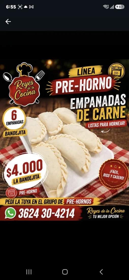 Empanadas de carne pre-horno